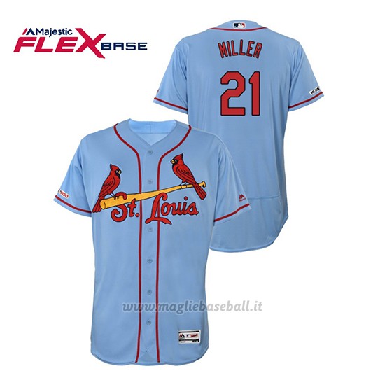 Maglia Baseball Uomo St. Louis Cardinals Andrew Miller 150th Aniversario Patch Flex Base Blu